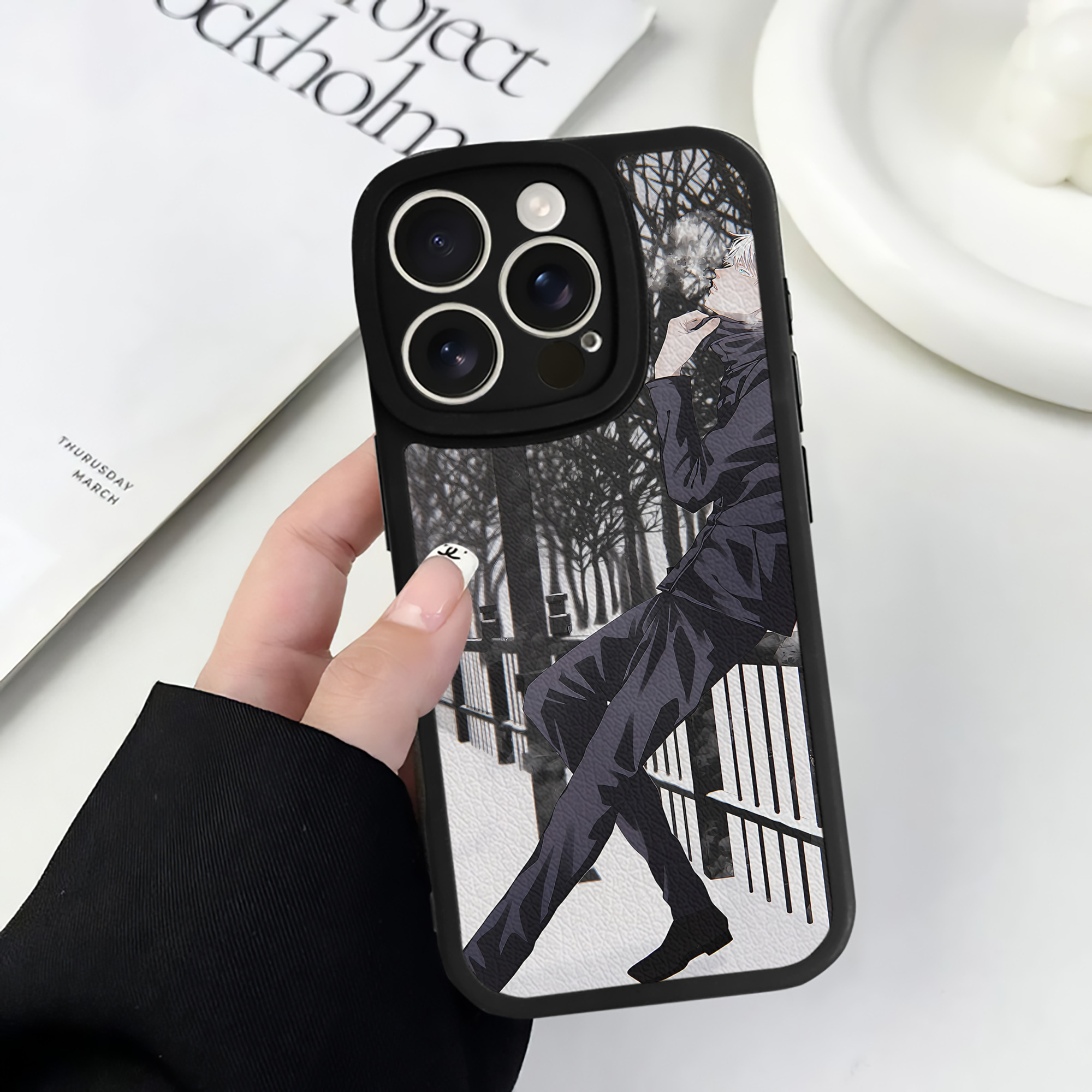 （画像用） 呪術廻戦 Jujutsu Kaisen 【iPhone 16シリーズ対応】シリコンスマホケース（レザー調） 材質：シリコン